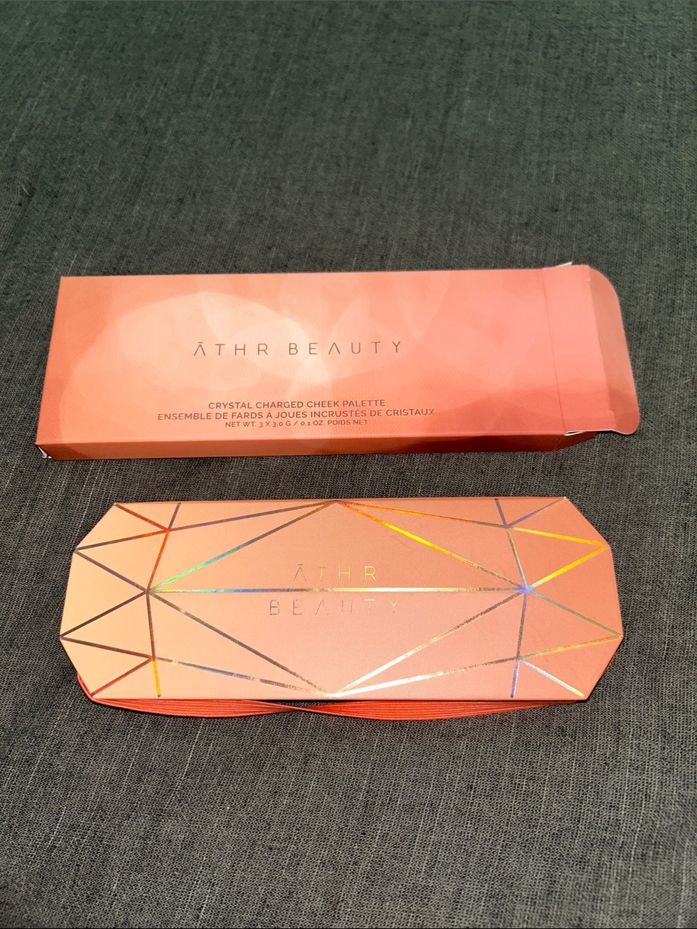 Athr Beauty coral peach geometric blush compact